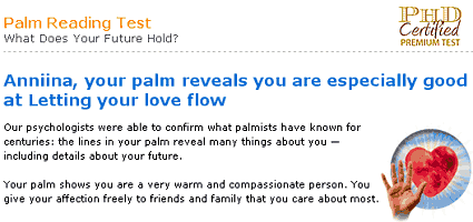 palm reading test