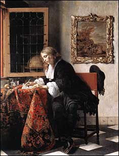 Gabriel Metsu. Man Writing a Letter, c1665