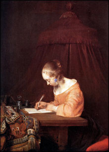 Gerard ter Borch. Woman Writing a Letter, c1655.