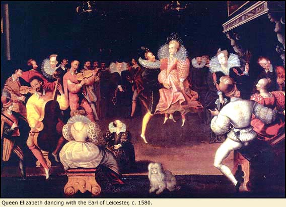 Queen Elizabeth I, dancing with Leicester, c. 1580
