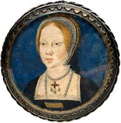 Queen Mary I of England as Princess, c. 1521-25 By Lucas Horenbout (or Hornebolte). NPG.