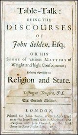 Title-page of Selden's Table-Talk, 2nd Ed. 1696