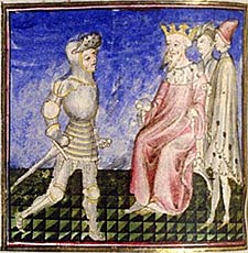 Gawain and Arthur. Early 15th-century Manuscript
