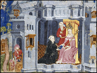Lydgate presenting his work to King Henry V.