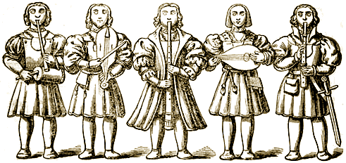 Medieval Minstrels Woodcut