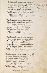 Manuscript image of Wyatt's 'And wilt thou leave me thus?' from the Devonshire MS