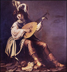 Willem Bartsius. Lute Player with Vanitas Symbols. c1640.