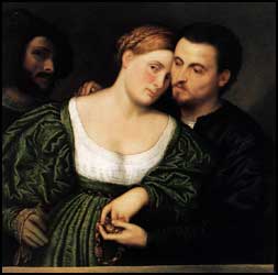 Paris Bordone. Venetian Lovers. 1525-30. The Brera, Milan.