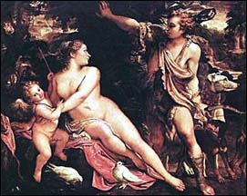 Annibale Carracci. Venus, Adonis, and Cupid, 1590.