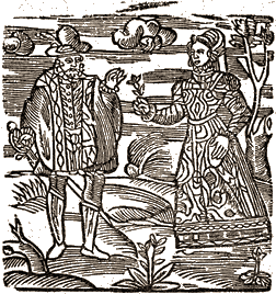 Renaissance Woodcut of a Courtly Couple