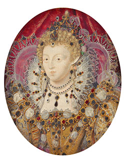 Queen Elizabeth I miniature by Nicholas Hilliard, c.1595-1600.