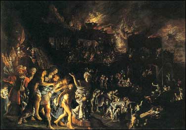 Adam Elshmeimer. The Burning of Troy. c1601.