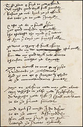 Manuscript image of Wyatt's 'The heart and service' from the Devonshire MS