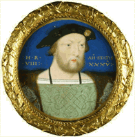 Henry VIII by Lucas Horenbout (or Hornebolte), 1526-7. Royal Collection.