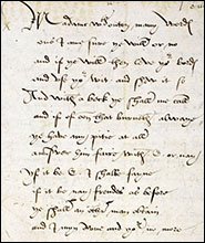 Manuscript image of Wyatt's 'Madam, withouten many words' from the Egerton MS