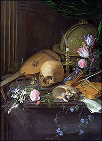 Matthijs Naiveu, Vanitas Still Life, late 17thC.