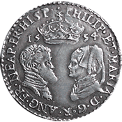 Philip and Mary Sixpence, 1554