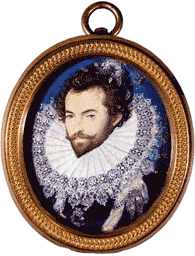 Nicholas Hilliard Miniature of Sir Walter Ralegh