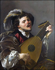 Hendrick ter Brugghen, A Man playing a Lute,
1624.