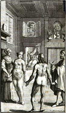 Bride and Groom Naked; from a 1730 French translation of 'Utopia'