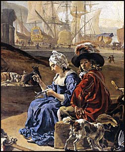 Jan Weenix. An Italian Seaport (detail), c.1666