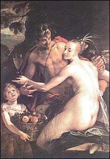 Hans von Aachen. 1552-1615. Bacchus, Ceres and Cupid.