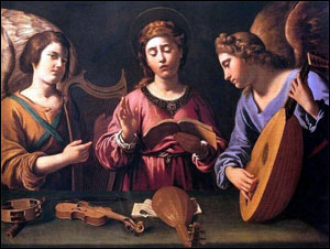 Antiveduto Gramatica. St Cecilia with Two Angels. 1620-25