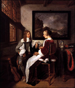 Quiringh van Brekelenkam. Gallant Conversation, c1663.