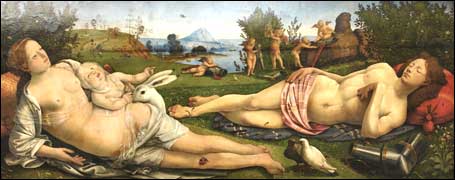 Piero di Cosimo. Venus, Mars, and Cupid, 1490.