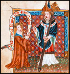 Archbishop Scrope in a manuscript miniature at York Minster