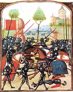 The Battle of Barnet, from the 15th-century Ghent MS 263, Universiteitsbibliotheek Gent, Belgium