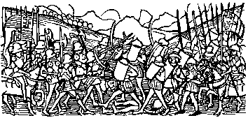 Medieval Woodcut of a Battle