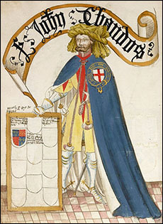 Portrait of Sir John Chandos from Bruges' Garter Book, BL