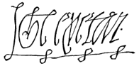 Signature of Henry Courtenay, Marquis of Exeter, from Doyle's 'Official Baronage'