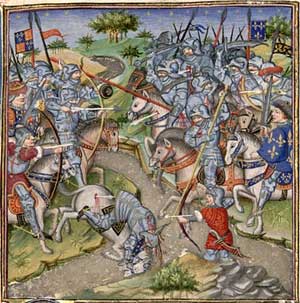The Battle of Crecy, from a 15th-century French Manuscript