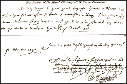 William Davison's Handwriting samples