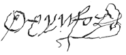 Signature of John de Vere, 13th Earl of Oxford, from Doyle's 'Baronage'