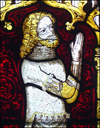 Edmund of Woodstock in a stained-glass window.