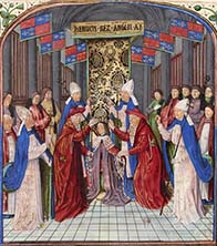 Coronation of Henry V. Illuminated manuscript.