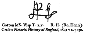 Signature of HENRY V, King of England