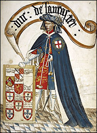 Henry of Grosmont, Duke of Lancaster, 
from the Bruges's Garter Book