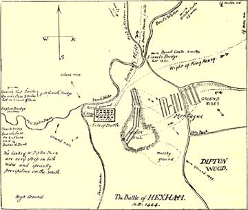Map of the Battle of Hexham