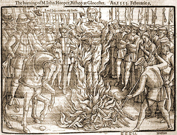 Burning of John Hooper, from Foxe's Book of Martyrs
