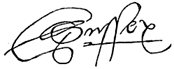 Signature of Henry Radcliffe, 4th Earl of Sussex, from Doyle's 'Official Baronage'