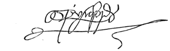 Signature of John de Vere, sixteenth earl of Oxford, from Doyle's 'Official Baronage'