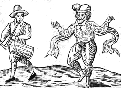 William Kemp, the Clown of the Chamberlain's Men, dancing the Morris