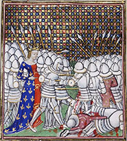 Battle of Neville's Cross, from a 15th manuscript