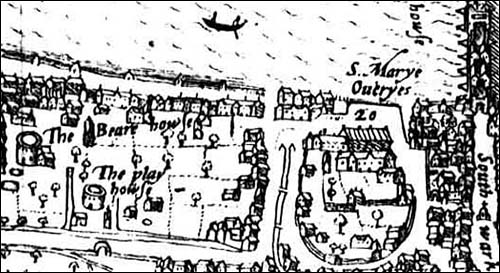 Detail of Norden's Map of the Bankside, 1593