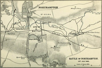 Battlefield Map of Battle of Northampton, 1460