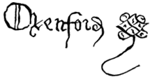 12th Earl of Oxford's signature, as reproduced in Doyles 'Official Baronage'